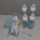 Dr. Brown's Anti-Colic Options+ Narrow Glass Baby Bottle Starter Set with Silicone Bottle Sleeves, Levels 1, 2, and 3 Nipples, Soft Touch Cleaning Brush, Storage/Travel Caps, and HappyPaci