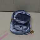 Wedama Makeup Bag Gift for Women, Double-layer Cosmetic Bag with Jewelry Storage and Brush Holder 3 Pcs Velvet Makeup Organizer Bag Gift Set Travel Toiletry Bag for Women Girls, Blue