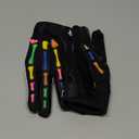 Glorious Traders Youth Football Gloves American Wide Receiver Injected Bones Football Gloves for Adult Men Women & Boys with Super Sticky Silicone Grip Palms (Black Multi, Youth Large)