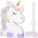 Cozystar Unicorn Piñata for Girls Birthday Party - 16.5" Pinata Set with Stick & Blindfold - Fairy Theme Party Supplies Indoor & Outdoor Game Decoracion