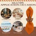 Roshtia 6 Pcs Fall Napkin Rings Wooden Thanksgiving Pumpkin Napkin Rings Handmade Brown Walnut Dinner Paper Holders for Thanksgiving Fall Halloween Party Banquet Dinner Table Decoration(Maple Leaf)