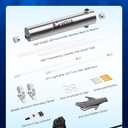 HQUA-TWS-121 120V 55W 12GPM 1“ MNPT Inlet/Outlet, Whole House Ultraviolet Water Purifier Filter, + 1 Extra UV Bulb, + 1 Extra Quartz Sleeve
