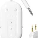 Airplane Bluetooth Adapter for Earphone, Bluetooth Audio Transmitter for for 2 AirPods or Wireless Headphones, Transmitter Receiver 2 in 1 Dongle for Speaker, Car, Gym, TV