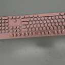 TK950 Typewriter Wireless Mechanical Keyboard, Aesthetic Tri-Mode Bluetooth/2.4G/Wired Retro Punk Typewriter Keyboard with White Backlit, Blue Switch, Round Keycaps for Laptop/Mac/iPad/Win, Pink
