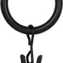 Kenney Window Curtain Clip Rings, Set of 14, Black (For 5/8" or 3/4" Diameter Rods)