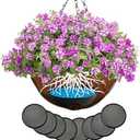 Kindo Gindo 8 Pack 6.7” 3-in-1 Plant Saucers Trays for Indoor Outdoor Flower Planter Pot Heavy Duty Plastic Water Drip Catcher PanSelf Watering Planter Insert Devices for Hanging Basket