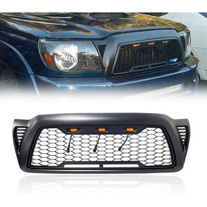 Mesh Grille Compatible For Toyota Tacoma front grill with 3 LED Lights 2005 2006 2007 2008 2009 2010 2011