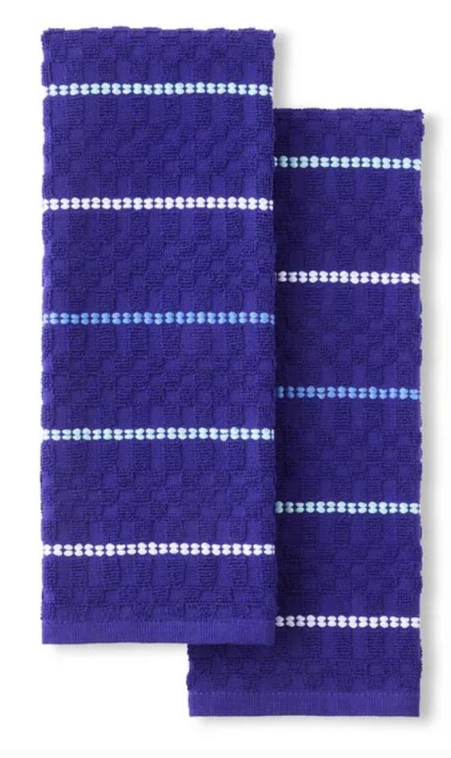 FIESTA Valencia Kitchen Towel 2-Pack Set, Twilight Blue, 16"x28"