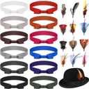 24 Pcs Hat Bands Decorative Feathers for Cowboy Panama Western Costume Headwear Women Men