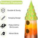 BAYN Hanging Bird House for Outside, 2 Story Double Hole Metal Birdhouse for Outdoor Hanging Handwork Bird Nest Decorative Garden Decor Outdoor