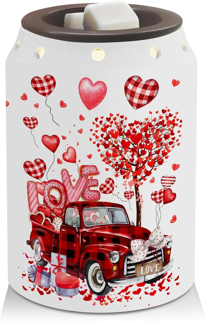 Valentines Day Decorations, Truck Valentines Day Wax Melt Warmer, Valentine's Decor for Home, Bathroom, Living Room