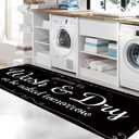 Laundry Room Rug Non Slip Floor mats Farmhouse Large Laundry Rugs for Laundry Runner Room Mat Washer and Dryer Carpet Laundry Room Decor 20x47inch(Black)