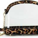 Clear Cross Body Bag with Vegan Leather Trim Stadium Approved Women Shoulder Handbag