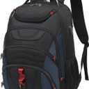 Boavan Laptop Backpack for men, 17.3 inch Laptop Bag with USB Port, Waterproof Travel Work Backpack Purse, Anti-Theft Teacher Nurse Doctor Casual Bookbags Office Business backpackBlack&Classic Navy