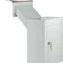 Pochar Through The Wall Drop Box with Lock - Wall Mailbox with Rainproof Cover & 10inch Adjustable Chute - Heavy Duty Locking Key Drop Box Deposit Safe for Mail, Rent, Cash, Payment (Off-White)