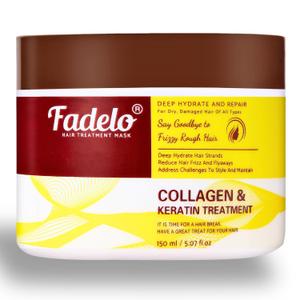 Collagen+Keratin Hair Mask - Deep Repair for Damaged Hair with Argan Oil and Vitamin E - Hydrating Treatment for Dryness and Damage-150 ml (Refreshing)