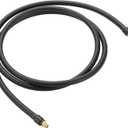 Motoforti Universal Tire Inflator Extension Tube Air Pump Extend Hose Adapter Tire Valve 70.87inch M8x0.8 10mm OD Durable Rubber Gold Tone Connector