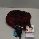 Short Wine Red Afro Curly Wig with Bangs for Black Women Natural Synthetic Curly Halloween Cosplay Costume Wigs with Wig Cap(Wine Red)