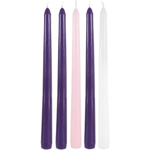 Christmas Advent Unscented 10" x 7/8" Taper Candles Pack of 5