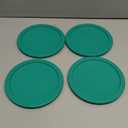 Replacement Lids fits Pyrex 4-Cup Glass Food Storage Container Bowls, 6-Inch Plastic Round Lids Covers for Pyrex 7201-PC, Airtight & Leakproof (4-Pack, Turquoise) (Turqoise)