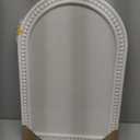 16" x 24" Linen Bulletin Board, Arched White Wood Frame with Beaded Trim, Decorative Pin Board Wall Organizer for Photos, Notes, Memo & Vision Board, 4060WH, 23.6 X 15.7 Inches