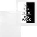 13" X 15" (100 Bags) 2 Mil Clear Reclosable Zip Plastic Poly Bags, 2 Gallons with Resealable Lock Seal Zipper
