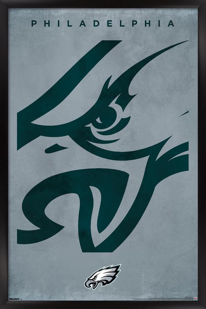 Trends International NFL Philadelphia Eagles - Logo 25 Wall Poster, 34L x 22.4W, Black Framed Version
