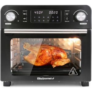 Elite Gourmet EAF9310 Digital Programmable Fryer Oven, Oil-Less Convection Oven Extra Large 24.5 Quart Capacity, fits 12" pizza, Grill, Bake, Roast, Air Fry, 1700-Watts, Black Elite Gourmet EAF9310 Digital Programmable Fryer Oven, Oil-Less Convection Oven Extra Large 24.5 Quart Capacity, fits 12" pizza, Grill, Bake, Roast, Air Fry, 1700-Watts, Black