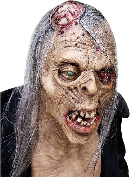 Scary Zombie Mask Halloween Realistic Old Man Masks Horror Skull Head Creepy Devil Cosplay Costume Decoration
