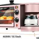 3-in-1 multifunctional home breakfast machine, mini oven, coffee maker (Pink)