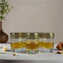 Joseph Sedgh Collection Greek Key Shot Glasses Set of 6-2 oz Heavy Base, Round Cylinder. Ideal for Tequila, Vodka, Aperitif, Espresso. Dishwasher Safe Premium European Grade Glassware