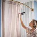 Moen Triva Bronzed Gold Adjustable 48 to 72-Inch Curved Shower Curtain Rod, CSR2169BZG