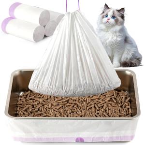 XL Litter Box Liners  Fits 24" Stainless Steel Sifting Litter Boxes for Pine Litter, Tear-Resistant, 28 Count (4 Packs), 1.4 mil