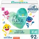 Pampers Training Pants - Pure Protection - Size 3T-4T, 92 Count, Baby Shark Premium Hypoallergenic Potty Underwear