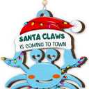 2025 Crab Ornaments for Christmas Tree, Unique Gifts for Friend Neighbor Coworker, Funny Animal Lover Gifts for Men Women, Wood Sea Animal Christmas Ornaments as Crab Decorations