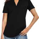 CEASIKERY Women's 3/4 Sleeve V Neck Tops Casual Tunic Blouse Loose Shirt 2XL