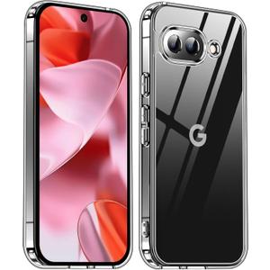 2 x Designed for Google Pixel 9A Case Clear,Transparent Shockproof Protective Phone Cases Slim Cover for Google Pixel 9A Case-Clear
