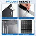 Leinuosen Black Acrylic 3-tier Wall Brochure Holder, 27 x 30 in with 15 Removable Dividers, for 4 x 9 & 8.5 x 9 Booklets, Wall Mount Display for Office, Showroom, School, Store, Reception