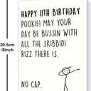 10 x 11th Birthday Card,11 Year Old Birthday Gifts & Decorations for Boys Girls Son Daughter Nephew Niece,Funny 11th Birthday Card for Him Her with Gen Z Teenagers Slang Meme-Inspired Design