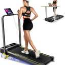 Foldable Treadmill with Incline, Walking Pad with Handle Bar 3 Level Incline, Portable Folding Treadmills for Home/Office 300 Lbs Capacity, Quiet Desk Treadmill with Remote Control & APP