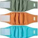 wegreeco Small Dog Diapers Male, Reusable Belly Bands for Male Dogs, Washable Doggie Puppy Male Diapers Wraps, Medium Large Size(5 Pack X-Small, Earth Tone)