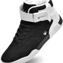 FZUU Men's Fashion High Top Leather Street Sneakers Sports Casual Shoes Size 8