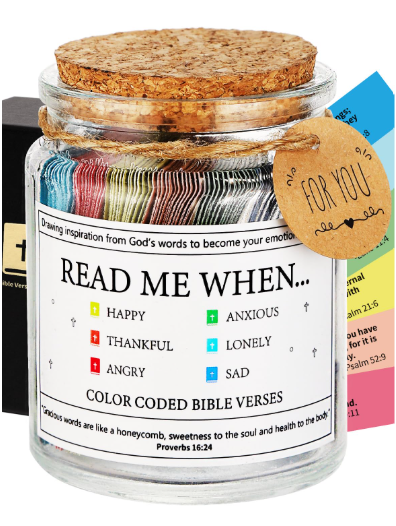 Bible Verse Jar,Scripture Prayer Cards Holy Read Me When Bible Verses Jar,Religious Communion Confirmation Baptisms Christian Gifts for Women Men Teen Girls,Birthday Gifts for Women Mom Teens Friends