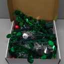 Joiedomi 5 FT Pop Up Christmas Green Tree with Lights, Collapsible Tinsel Christmas Tree Decorations with 50 Multicolor LED Lights and Ball Ornaments for Home Holiday Party Indoor Decor