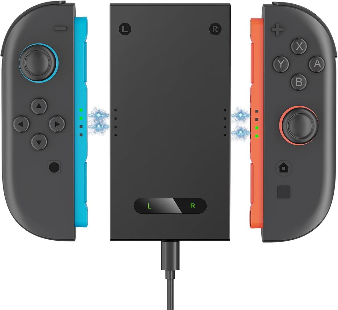 TanReginal Charging Grip for Switch 2 J0ycon NS 2 Charge Grip Compatible with Nintenndo Switch 2 J0ycon, Play While Charging, Portable NS 2 Controller Charger with Indicators - Black