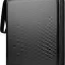 GEAoffice 12 Pocket Card Binder for 720 Cards, Premium PU Zipper Trading Card Collection Binder, Side Loading Card Album Folder for YuGiOh, MTG, TCG, Game & Sports, Non-PVC, Carbon Black
