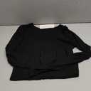 Trendy Queen Womens Long Sleeve T-Shirts Basic Crop Tops 2026 Spring Fashion Outfits Going Out Winter Clothes (X-Small, Black)