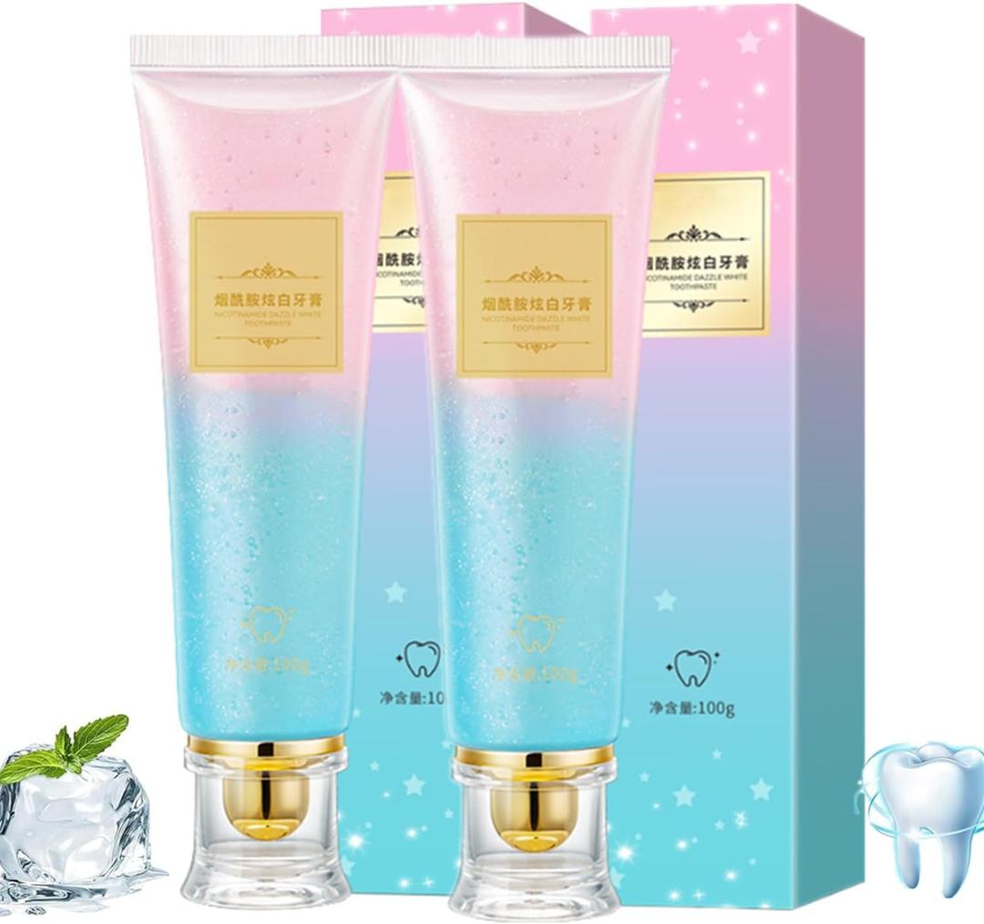 2PCS Niacinamide Whitening Toothpaste, Nicotinamide Toothpaste, Hydroxyapatite Toothpastes, Protects Tooth Enamel, Stain Removal & Fresh Breath, for Sensitive Teeth
