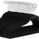 Amazon Basics Slim, Velvet, Non-Slip Suit Clothes Hangers, Pack of 40, Black