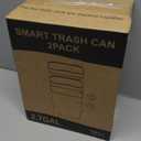 2 Pack 2.7 Gal Bathroom Trash Can with Lid, Automatic Trash Can Small Smart Garbage Can Touchless, Slim Motion Sensor Waterproof Plastic Trash Bins for Bedroom Office Kitchen Toilet (White)